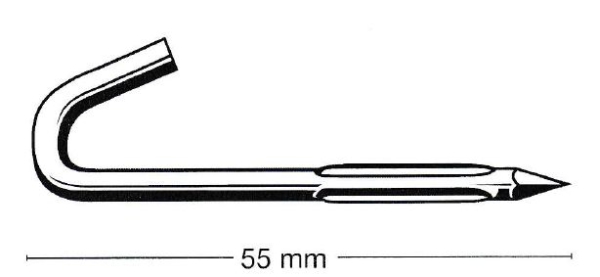 TDyn gancho para viñedos de acero inoxidable 3,6 x 55 mm