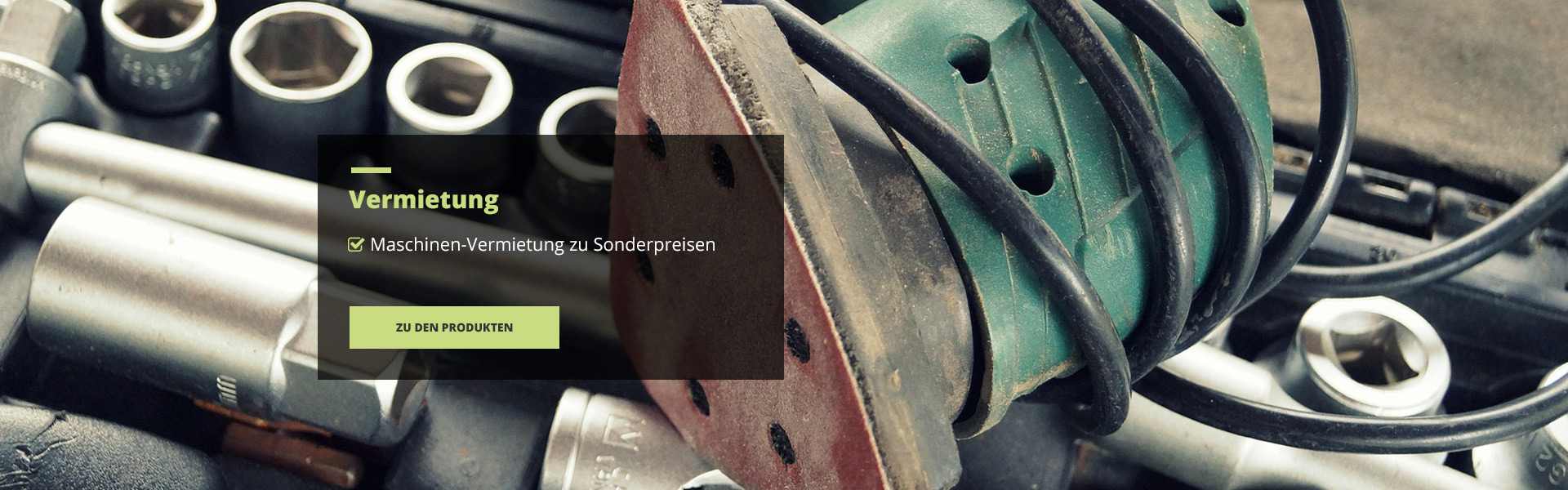 Maschinen-Vermietung zu Sonderpreisen